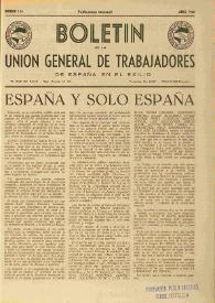 U.G.T. : Boletín de la Unión General de Trabajadores de España en Francia. Núm. 114, abril de 1954 | Biblioteca Virtual Miguel de Cervantes