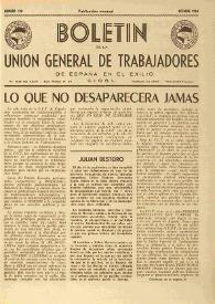 U.G.T. : Boletín de la Unión General de Trabajadores de España en Francia. Núm. 120, octubre de 1954 | Biblioteca Virtual Miguel de Cervantes