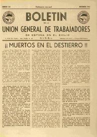 U.G.T. : Boletín de la Unión General de Trabajadores de España en Francia. Núm. 121, noviembre de 1954 | Biblioteca Virtual Miguel de Cervantes