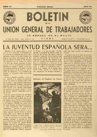 U.G.T. : Boletín de la Unión General de Trabajadores de España en Francia. Núm. 125, marzo de 1955 | Biblioteca Virtual Miguel de Cervantes