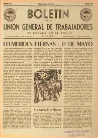 U.G.T. : Boletín de la Unión General de Trabajadores de España en Francia. Núm. 127, mayo de 1955 | Biblioteca Virtual Miguel de Cervantes