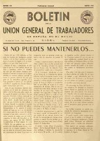 U.G.T. : Boletín de la Unión General de Trabajadores de España en Francia. Núm. 130, agosto de 1955 | Biblioteca Virtual Miguel de Cervantes