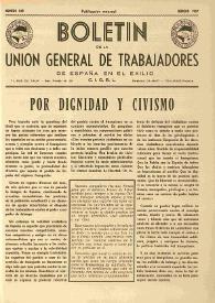 U.G.T. : Boletín de la Unión General de Trabajadores de España en Francia. Núm. 148, febrero de 1957 | Biblioteca Virtual Miguel de Cervantes