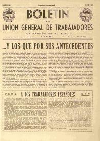 U.G.T. : Boletín de la Unión General de Trabajadores de España en Francia. Núm. 151, mayo de 1957 | Biblioteca Virtual Miguel de Cervantes