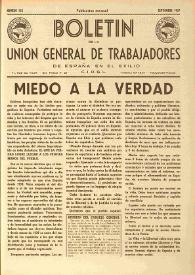 U.G.T. : Boletín de la Unión General de Trabajadores de España en Francia. Núm. 155, septiembre de 1957 | Biblioteca Virtual Miguel de Cervantes