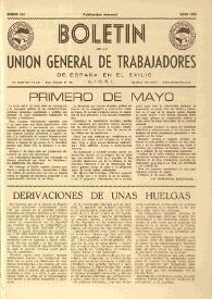 U.G.T. : Boletín de la Unión General de Trabajadores de España en Francia. Núm. 163, mayo de 1958 | Biblioteca Virtual Miguel de Cervantes