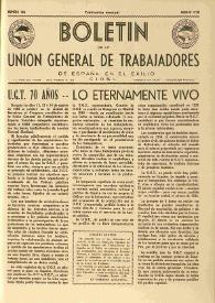 U.G.T. : Boletín de la Unión General de Trabajadores de España en Francia. Núm. 166, agosto de 1958 | Biblioteca Virtual Miguel de Cervantes