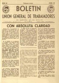 U.G.T. : Boletín de la Unión General de Trabajadores de España en Francia. Núm. 168, octubre de 1958 | Biblioteca Virtual Miguel de Cervantes