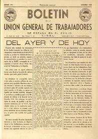 U.G.T. : Boletín de la Unión General de Trabajadores de España en Francia. Núm. 170, diciembre de 1958 | Biblioteca Virtual Miguel de Cervantes