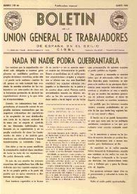 U.G.T. : Boletín de la Unión General de Trabajadores de España en Francia. Núm. 178 bis, agosto de 1959 | Biblioteca Virtual Miguel de Cervantes