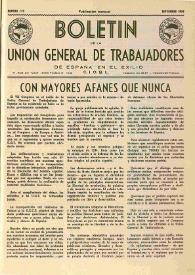 U.G.T. : Boletín de la Unión General de Trabajadores de España en Francia. Núm. 179, septiembre de 1959 | Biblioteca Virtual Miguel de Cervantes