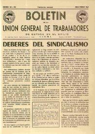 U.G.T. : Boletín de la Unión General de Trabajadores de España en Francia. Núm. 183-184, enero-febrero de 1960 | Biblioteca Virtual Miguel de Cervantes