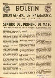 U.G.T. : Boletín de la Unión General de Trabajadores de España en Francia. Núm. 187, mayo de 1960 | Biblioteca Virtual Miguel de Cervantes