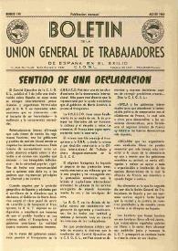 U.G.T. : Boletín de la Unión General de Trabajadores de España en Francia. Núm. 190, agosto de 1960 | Biblioteca Virtual Miguel de Cervantes