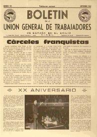 U.G.T. : Boletín de la Unión General de Trabajadores de España en Francia. Núm. 191, septiembre de 1960 | Biblioteca Virtual Miguel de Cervantes