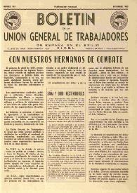 U.G.T. : Boletín de la Unión General de Trabajadores de España en Francia. Núm. 193, noviembre de 1960 | Biblioteca Virtual Miguel de Cervantes