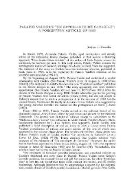 Palacio Valdé's "Un estudiante de Canarias": a forgotten article of 1883 / Brian J. Dendle | Biblioteca Virtual Miguel de Cervantes