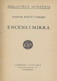 Encens i mirra / Manuel Folch i Torres | Biblioteca Virtual Miguel de Cervantes