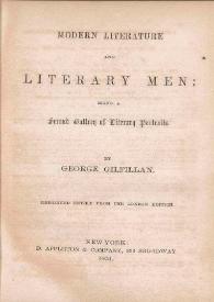 Modern literature and literary men : being a second gallery of literary portraits / by George Gilfillan | Biblioteca Virtual Miguel de Cervantes