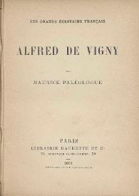 Alfred de Vigny / par Maurice Paléologue | Biblioteca Virtual Miguel de Cervantes