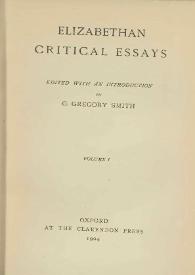 Elizabethan critical essays. Volume I / edited with an introduction by G. Gregory Smith | Biblioteca Virtual Miguel de Cervantes