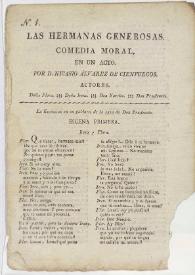 Las hermanas generosas. Comedia moral, en un acto / por D. Nicasio Álvarez de Cienfuegos | Biblioteca Virtual Miguel de Cervantes