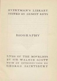 The lives of the novelists / by Sir Walter Scott | Biblioteca Virtual Miguel de Cervantes