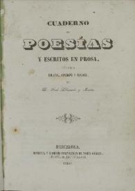 Cuaderno de poesías y escritos en prosa, en los idiomas español, italiano y francés / de José Llausás y Mata | Biblioteca Virtual Miguel de Cervantes