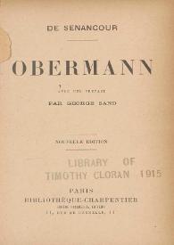 Obermann / De Senancour ; avec une préface par George Sand | Biblioteca Virtual Miguel de Cervantes