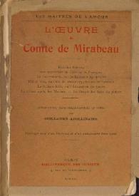 L'Oeuvre du Comte de Mirabeau / introduction, essai bibliographique et notes par Guillaume Apollinaire | Biblioteca Virtual Miguel de Cervantes