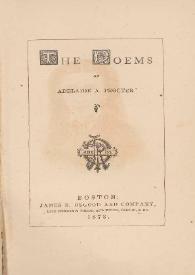 The poems of Adelaide A. Procter | Biblioteca Virtual Miguel de Cervantes