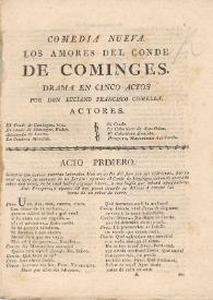 Comedia Nueva. Los amores del conde de Cominges. Drama en cinco actos / por Don Luciano Francisco Comella | Biblioteca Virtual Miguel de Cervantes