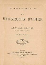 Le mannequin d'osier / par Anatole France | Biblioteca Virtual Miguel de Cervantes