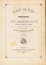 Flores de estío. Poesías / de José Anselmo Clavé | Biblioteca Virtual Miguel de Cervantes