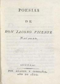 Poesías de Don Jacobo Vicente Navarro | Biblioteca Virtual Miguel de Cervantes