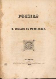 Poesías / de Eudaldo de Mendialdua | Biblioteca Virtual Miguel de Cervantes