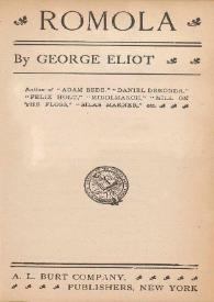 Romola / by George Eliot | Biblioteca Virtual Miguel de Cervantes