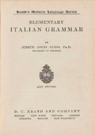 Elementary Italian grammar / by Joseph Louis Russo | Biblioteca Virtual Miguel de Cervantes