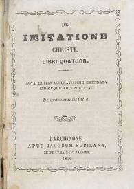 De Imitatione Christi. Libri quatuor | Biblioteca Virtual Miguel de Cervantes