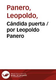 Cándida puerta / por Leopoldo Panero | Biblioteca Virtual Miguel de Cervantes