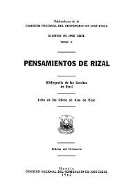 Pensamientos de Rizal / José Rizal | Biblioteca Virtual Miguel de Cervantes