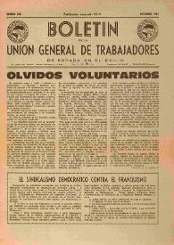 U.G.T. : Boletín de la Unión General de Trabajadores de España en Francia. Núm. 205, noviembre de 1961 | Biblioteca Virtual Miguel de Cervantes