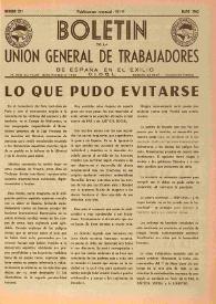 U.G.T. : Boletín de la Unión General de Trabajadores de España en Francia. Núm. 211, mayo de 1962 | Biblioteca Virtual Miguel de Cervantes