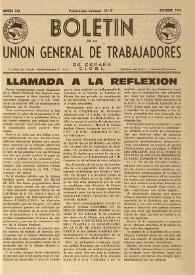 U.G.T. : Boletín de la Unión General de Trabajadores de España en Francia. Núm. 218, diciembre de 1962 | Biblioteca Virtual Miguel de Cervantes