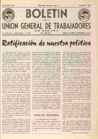 U.G.T. : Boletín de la Unión General de Trabajadores de España en Francia. Núm. 226, agosto de 1963 | Biblioteca Virtual Miguel de Cervantes