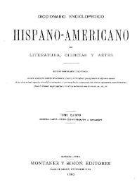 Diccionario enciclopédico hispano-americano de literatura, ciencias y artes. Tomo 5(2) | Biblioteca Virtual Miguel de Cervantes