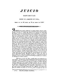 Juicio imparcial sobre lo acaecido en Lima desde el dia 26 hasta el 28 de enero de 1827 / por "El Amigo del Pueblo" | Biblioteca Virtual Miguel de Cervantes