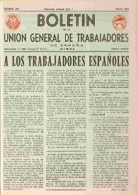 U.G.T. : Boletín de la Unión General de Trabajadores de España en Francia. Núm. 247, mayo de 1965 | Biblioteca Virtual Miguel de Cervantes