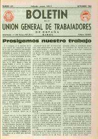 U.G.T. : Boletín de la Unión General de Trabajadores de España en Francia. Núm. 251, septiembre de 1965 | Biblioteca Virtual Miguel de Cervantes