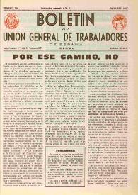 U.G.T. : Boletín de la Unión General de Trabajadores de España en Francia. Núm. 254, diciembre de 1965 | Biblioteca Virtual Miguel de Cervantes